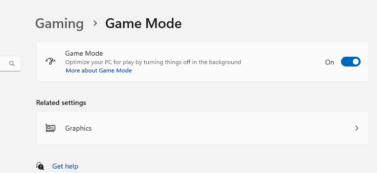 Game Mode settings